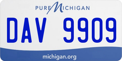 MI license plate DAV9909