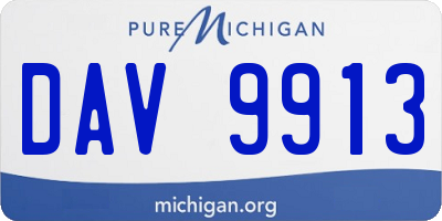 MI license plate DAV9913