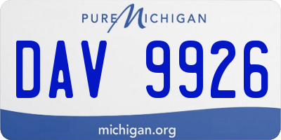 MI license plate DAV9926
