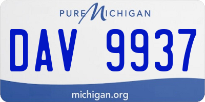 MI license plate DAV9937