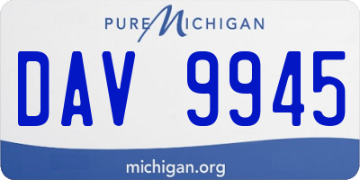 MI license plate DAV9945