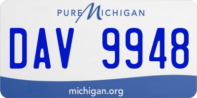 MI license plate DAV9948