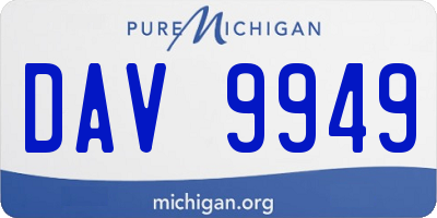 MI license plate DAV9949