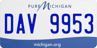 MI license plate DAV9953