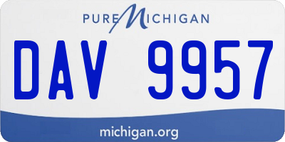 MI license plate DAV9957