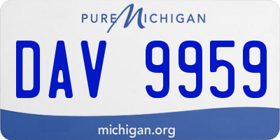 MI license plate DAV9959