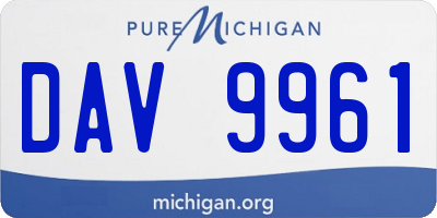MI license plate DAV9961