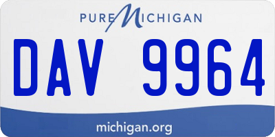 MI license plate DAV9964