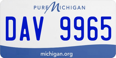 MI license plate DAV9965