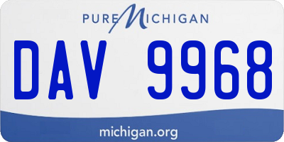 MI license plate DAV9968