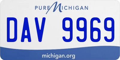 MI license plate DAV9969