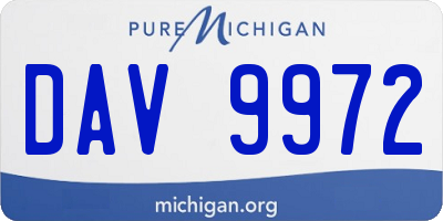 MI license plate DAV9972
