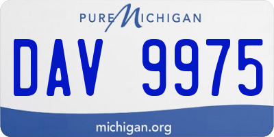 MI license plate DAV9975