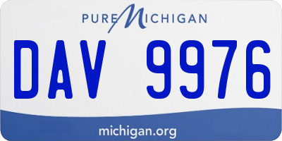 MI license plate DAV9976