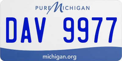 MI license plate DAV9977