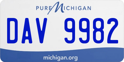 MI license plate DAV9982