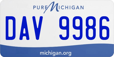 MI license plate DAV9986