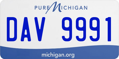 MI license plate DAV9991