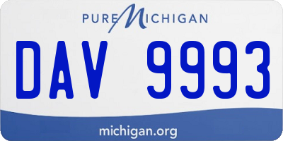 MI license plate DAV9993