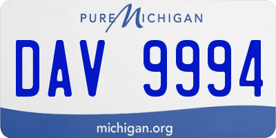 MI license plate DAV9994