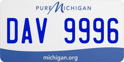 MI license plate DAV9996