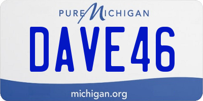 MI license plate DAVE46