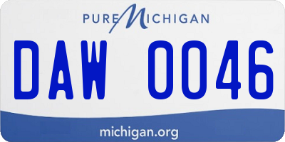 MI license plate DAW0046