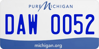 MI license plate DAW0052