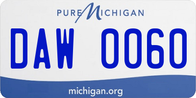 MI license plate DAW0060