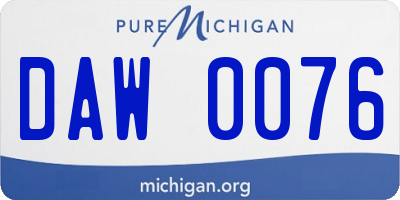 MI license plate DAW0076