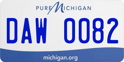 MI license plate DAW0082