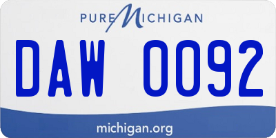 MI license plate DAW0092