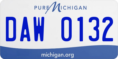 MI license plate DAW0132