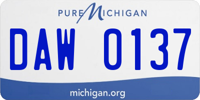 MI license plate DAW0137