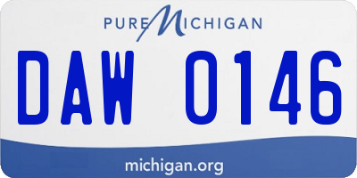 MI license plate DAW0146