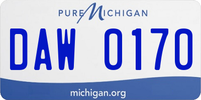 MI license plate DAW0170