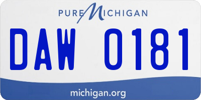 MI license plate DAW0181
