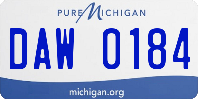 MI license plate DAW0184