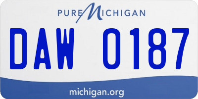 MI license plate DAW0187