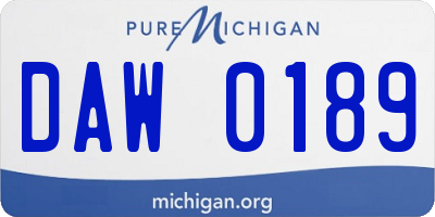 MI license plate DAW0189