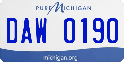 MI license plate DAW0190