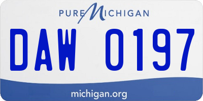 MI license plate DAW0197