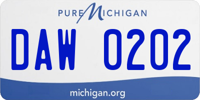 MI license plate DAW0202