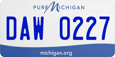 MI license plate DAW0227