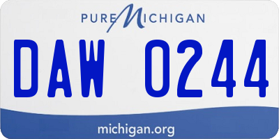 MI license plate DAW0244