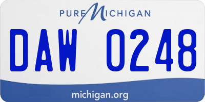 MI license plate DAW0248