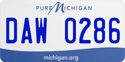 MI license plate DAW0286