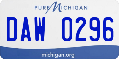 MI license plate DAW0296