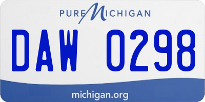 MI license plate DAW0298