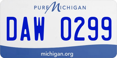 MI license plate DAW0299